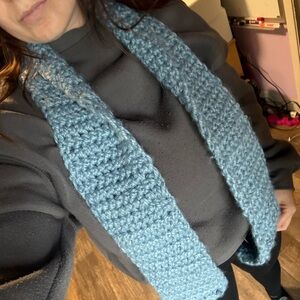 Handmade Cozy Blue Knit Scarf